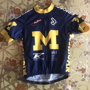 Michigan Wolverines zip up bicycle shirt